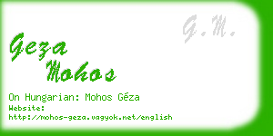 geza mohos business card