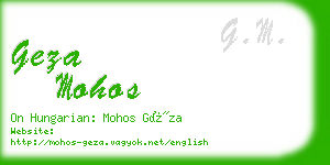 geza mohos business card